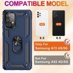 Wholesale Tech Armor Ring Stand Grip Case with Metal Plate for Samsung Galaxy A72 5G (Navy Blue)